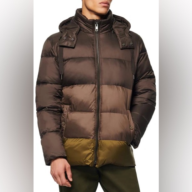 Nwt Marc New York Dovers Olive Green Brown Colorblock Puffer Jacket Size Xl